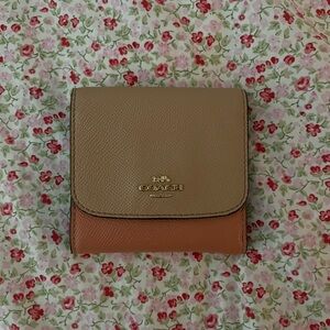 Coach Tan and Brown Leather Wallet